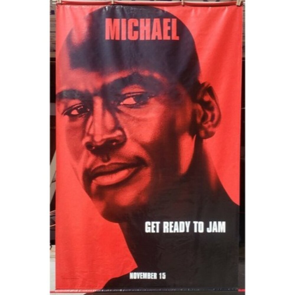VINTAGE 1996 Space Jam VINYL Movie Poster Michael Jordan Banner 72x47 NO RESERVE - Picture 3 of 10